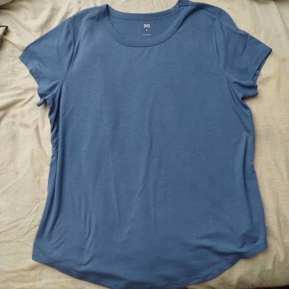 Kohl's SO blue crew neck tee with rounded bottom - Picture 1 of 1